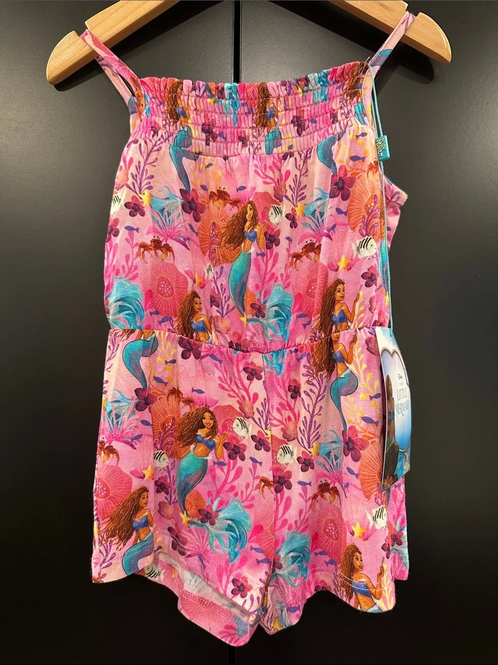 NEW Posh Peanut x Disney Bamboo Little Mermaid Print Romper